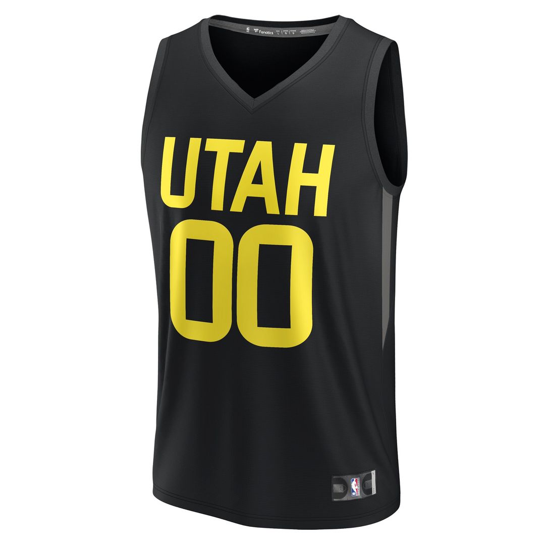 Utah Jazz Fanatics Youth Fast Break Replica Custom Jersey - Statement Edition - Black Team Jersey Sports Fan Apparel