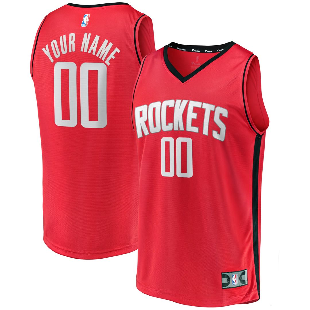Houston Rockets Fanatics Youth Fast Break Custom Replica Jersey - Icon Edition - Red Team Jersey Sports Fan Apparel