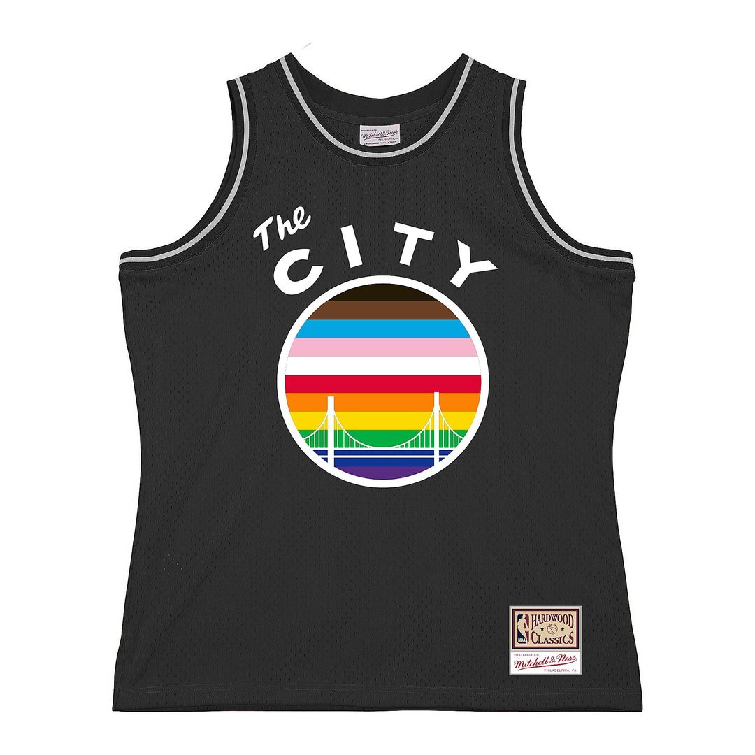 Golden State Warriors Mitchell & Ness Hardwood Classic Pride Jersey - Black Team Jersey Sports Fan Apparel