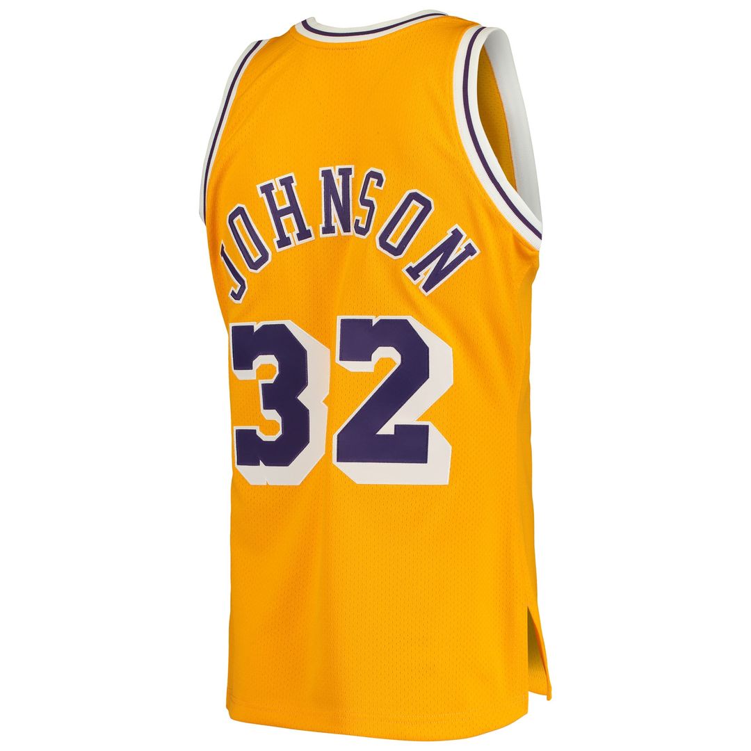 Los Angeles Lakers Magic Johnson Mitchell & Ness 1984/85 Hardwood Classics Authentic Jersey - Gold Team Jersey Sports Fan Apparel