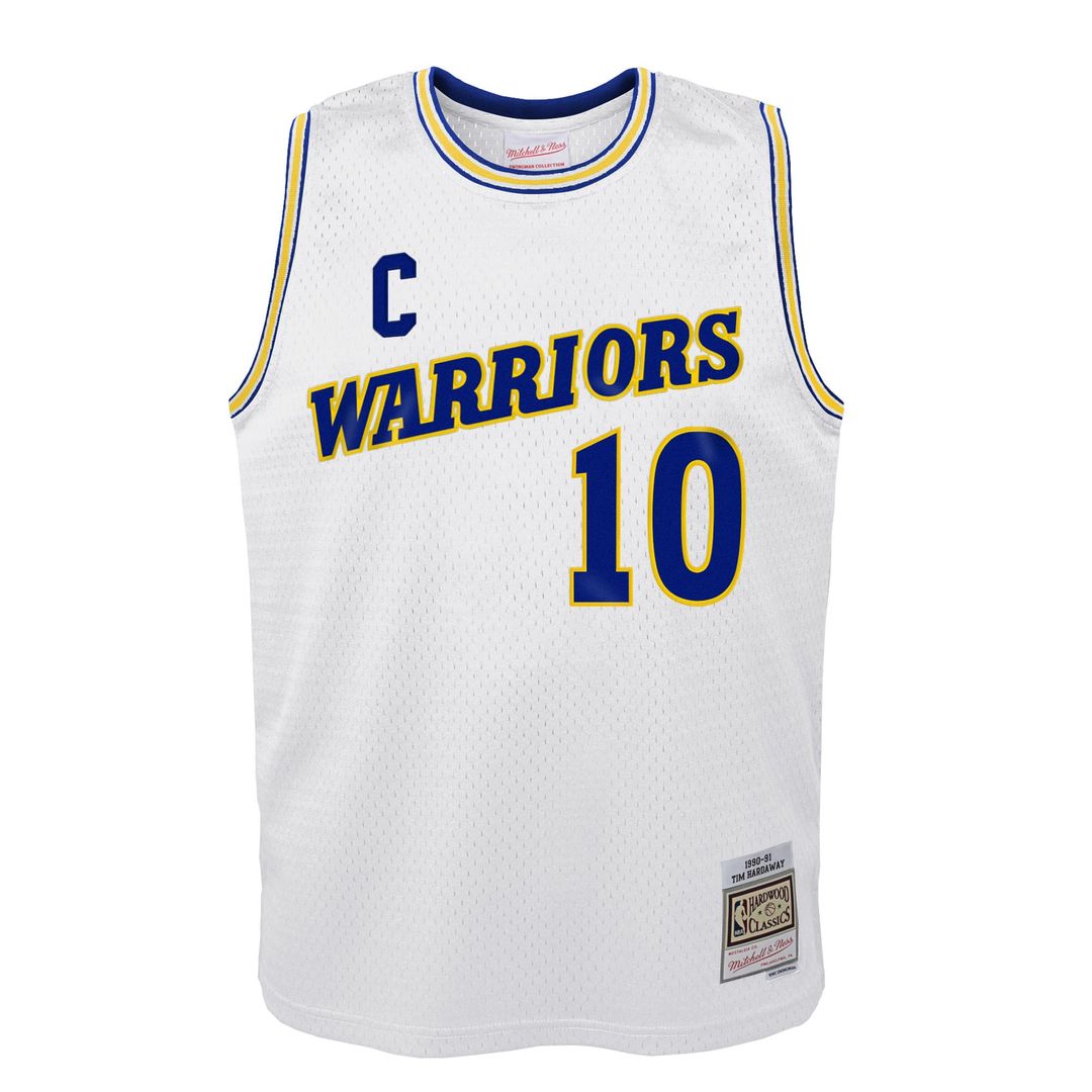 Golden State Warriors Tim Hardaway Mitchell & Ness Youth 1990 - 91 Hardwood Classics Swingman Throwback Home Jersey - White Team Jersey Sports Fan App