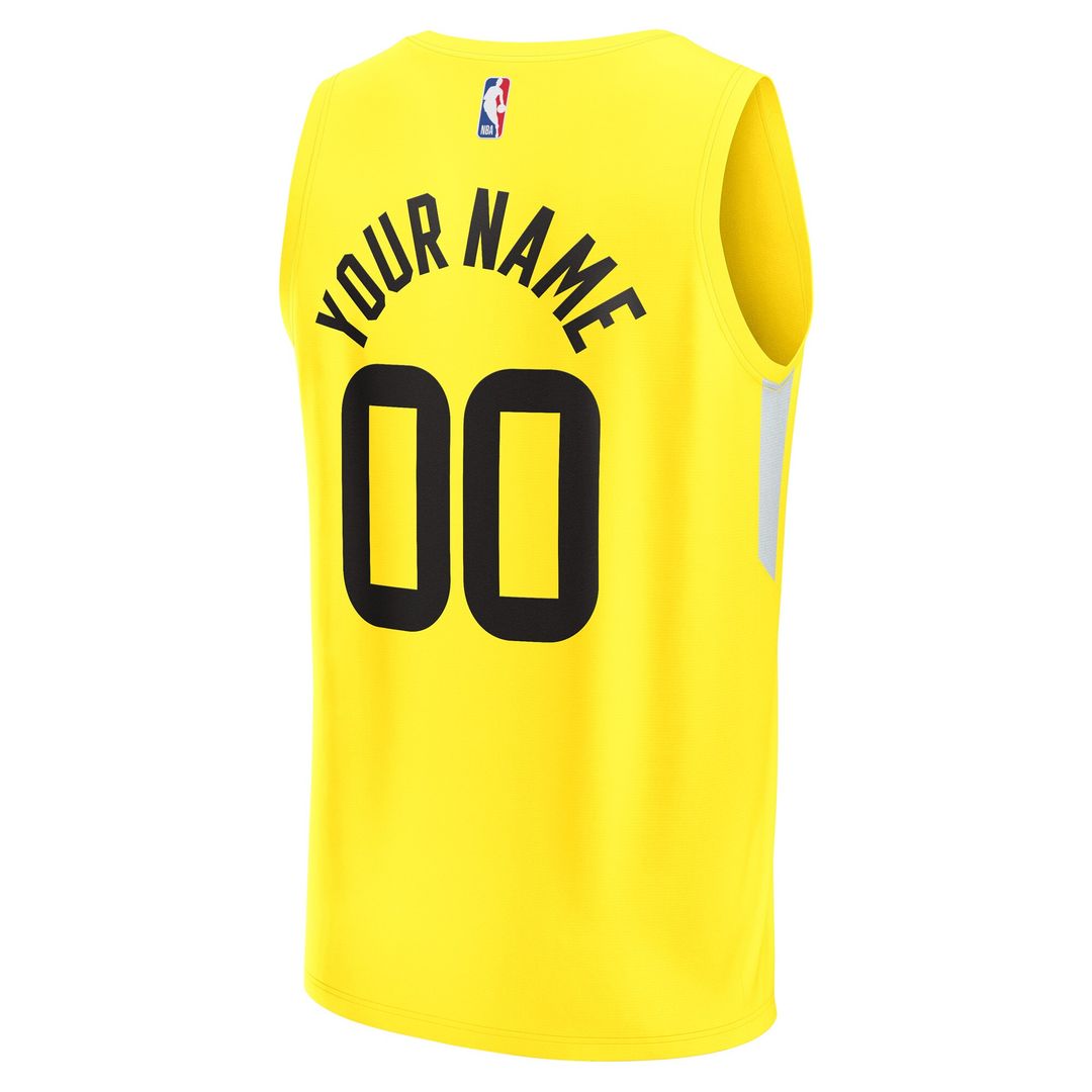 Utah Jazz Fanatics Youth Fast Break Replica Custom Jersey - Icon Edition - Yellow Team Jersey Sports Fan Apparel