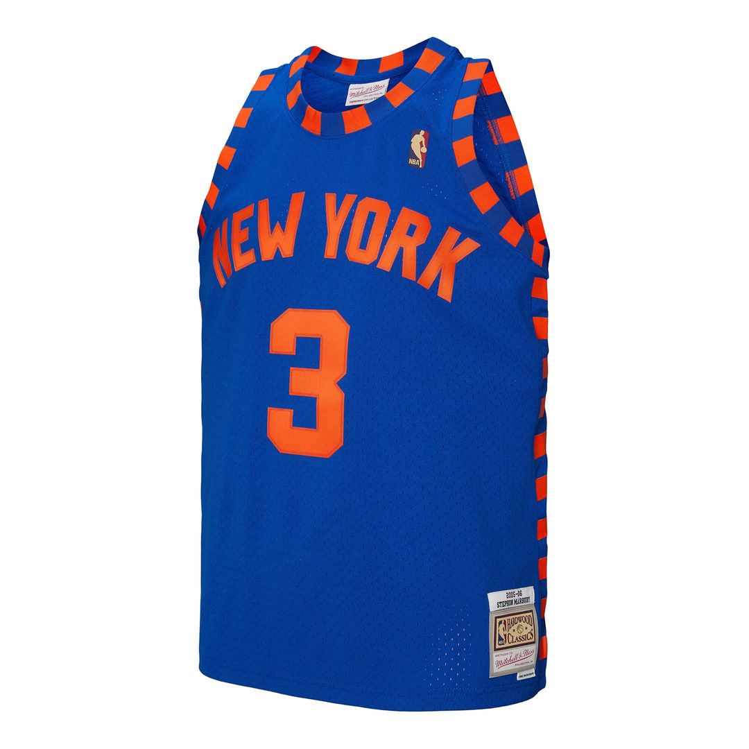 New York Knicks Stephon Marbury Mitchell & Ness 2005/06 Hardwood Classics Swingman Jersey - Blue Team Jersey Sports Fan Apparel