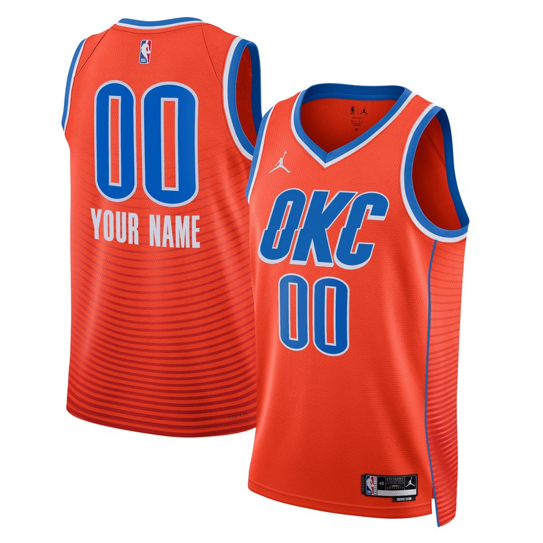 Oklahoma City Thunder Jordan Brand Unisex 2022/23 Swingman Custom Jersey - Statement Edition - Orange Team Jersey Sports Fan Apparel
