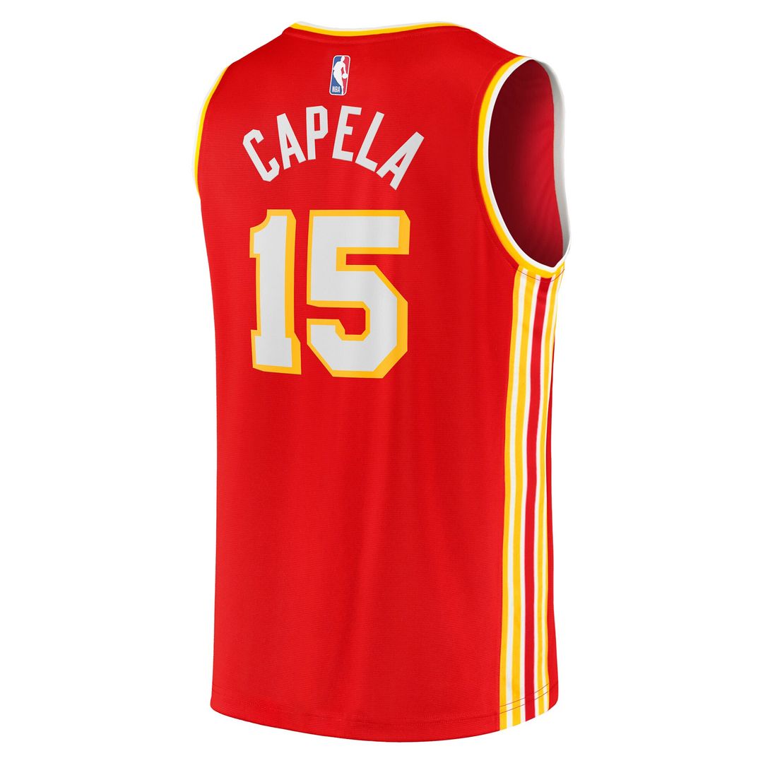 Atlanta Hawks Clint Capela Fanatics 2021/22 Fast Break Replica Jersey - Icon Edition - Red Team Jersey Sports Fan Apparel
