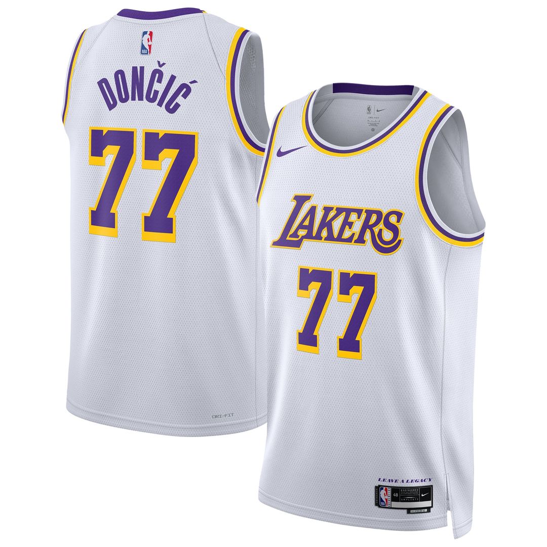 Los Angeles Lakers Luka Dončić Nike Unisex Swingman Jersey - Association Edition - White Team Jersey Sports Fan Apparel