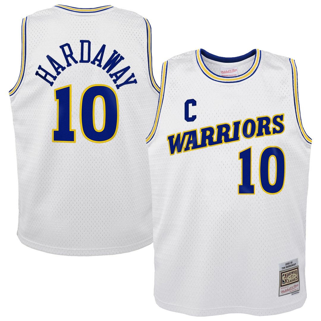 Golden State Warriors Tim Hardaway Mitchell & Ness Youth 1990 - 91 Hardwood Classics Swingman Throwback Home Jersey - White Team Jersey Sports Fan App