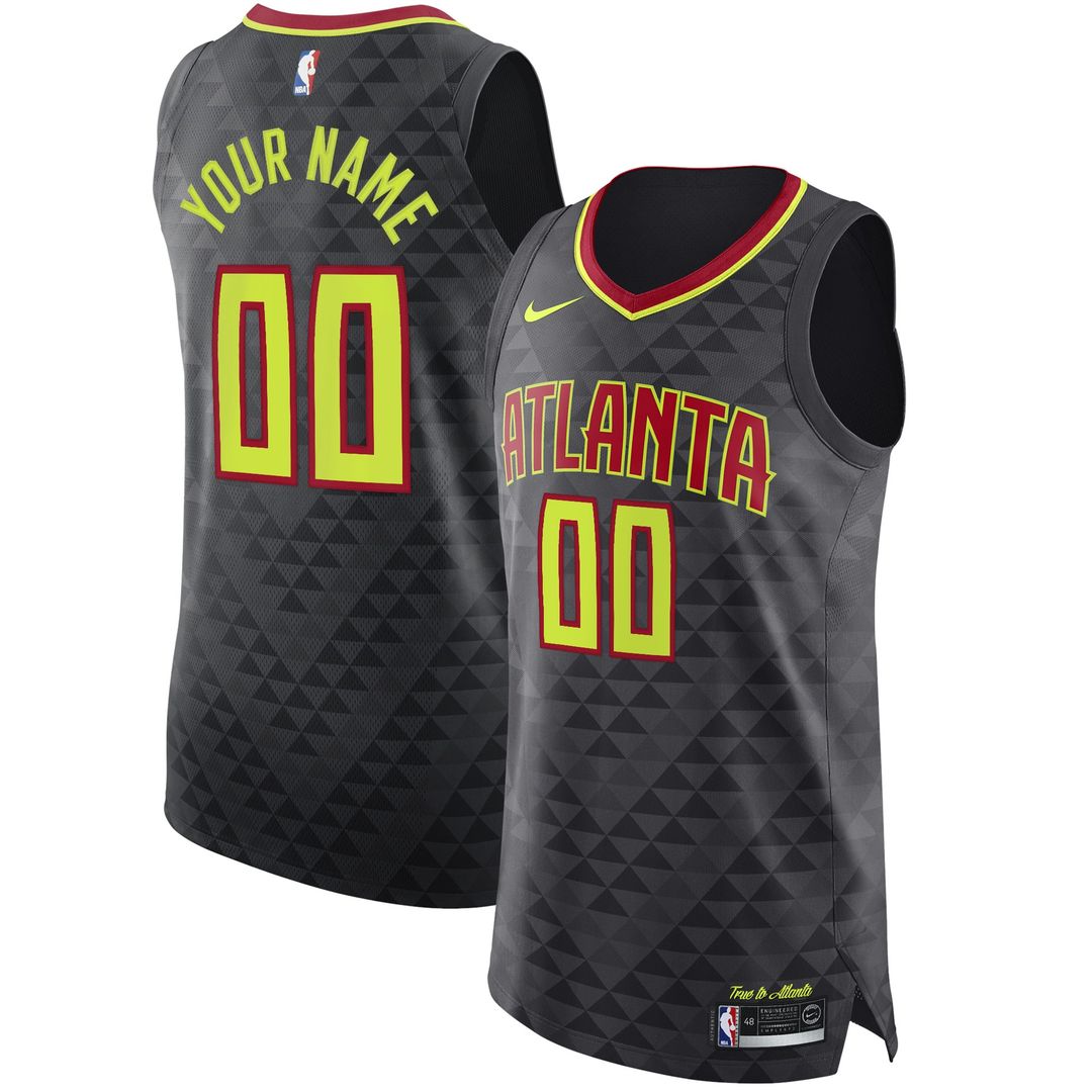 Atlanta Hawks Nike Authentic Custom Jersey Black - Icon Edition Team Jersey Sports Fan Apparel