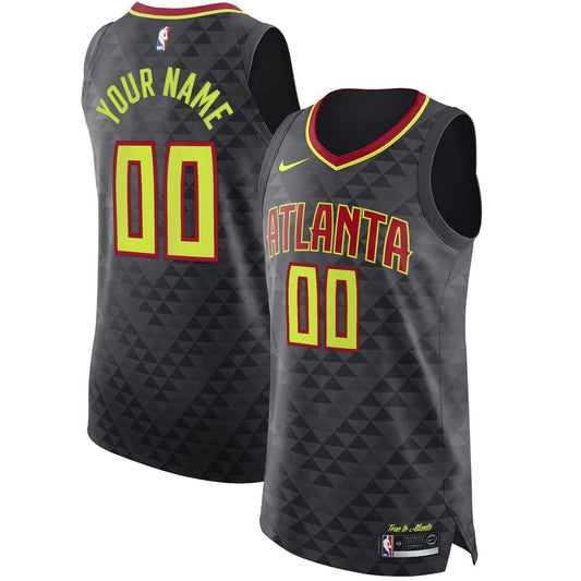 Atlanta Hawks Nike Authentic Custom Jersey Black - Icon Edition Team Jersey Sports Fan Apparel
