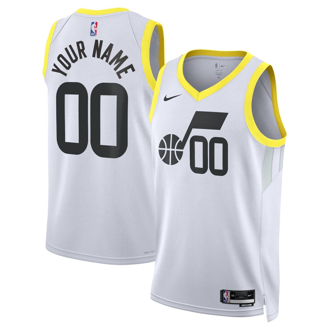 Utah Jazz Nike Unisex Swingman Custom Jersey White - Association Edition Team Jersey Sports Fan Apparel