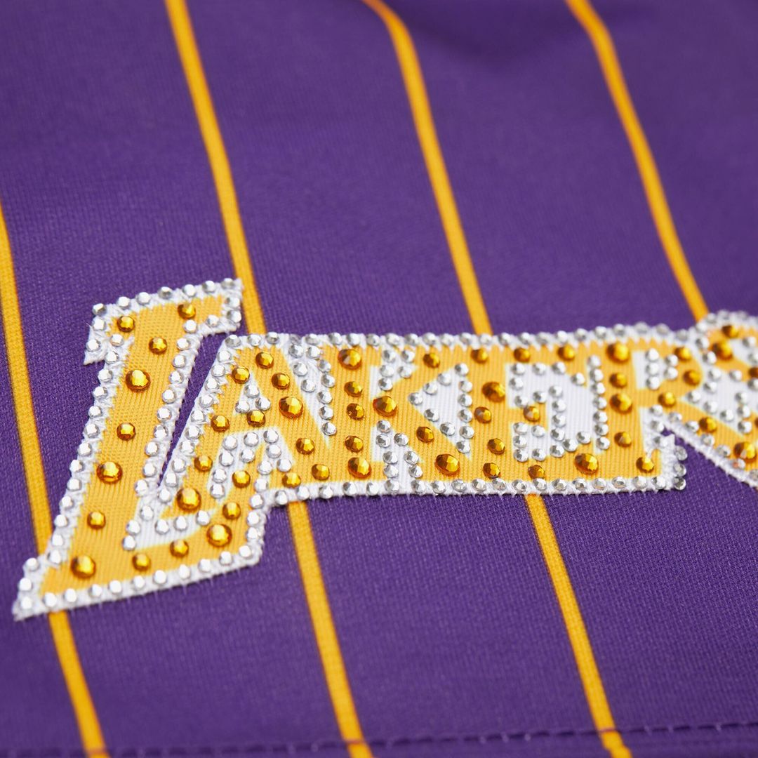 Los Angeles Lakers Magic Johnson Mitchell & Ness x DANNIJO Women's Cropped Football Fashion Jersey - Purple Team Jersey Sports Fan Apparel