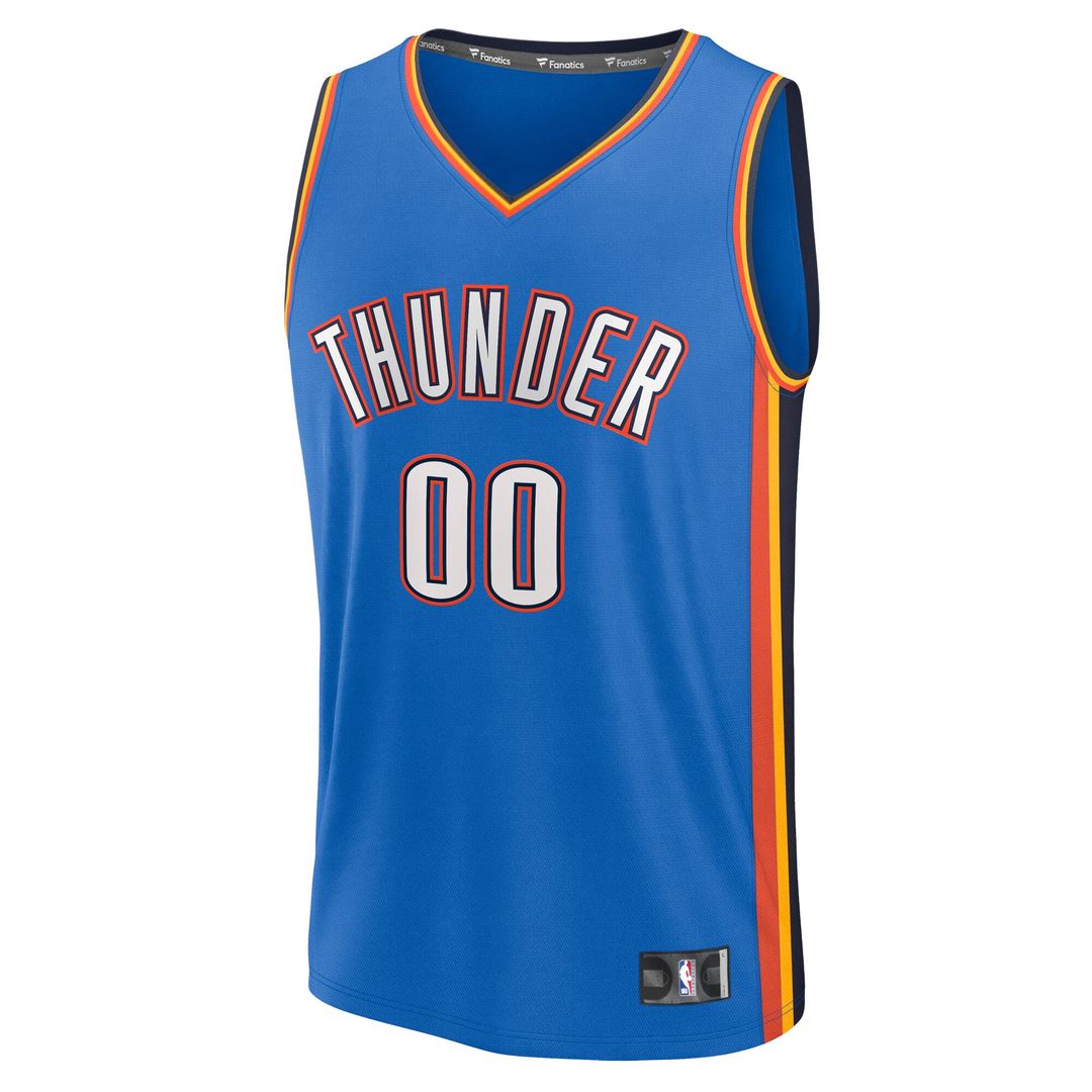 Oklahoma City Thunder Fanatics Youth Fast Break Custom Replica Jersey - Blue - Icon Edition Team Jersey Sports Fan Apparel
