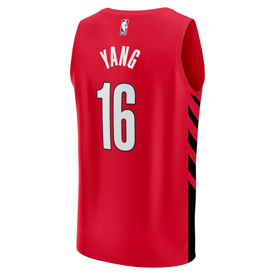 Portland Trail Blazers Yang Hansen Fanatics Fast Break Replica Jersey - Red - Statement Edition Team Jersey Sports Fan Apparel