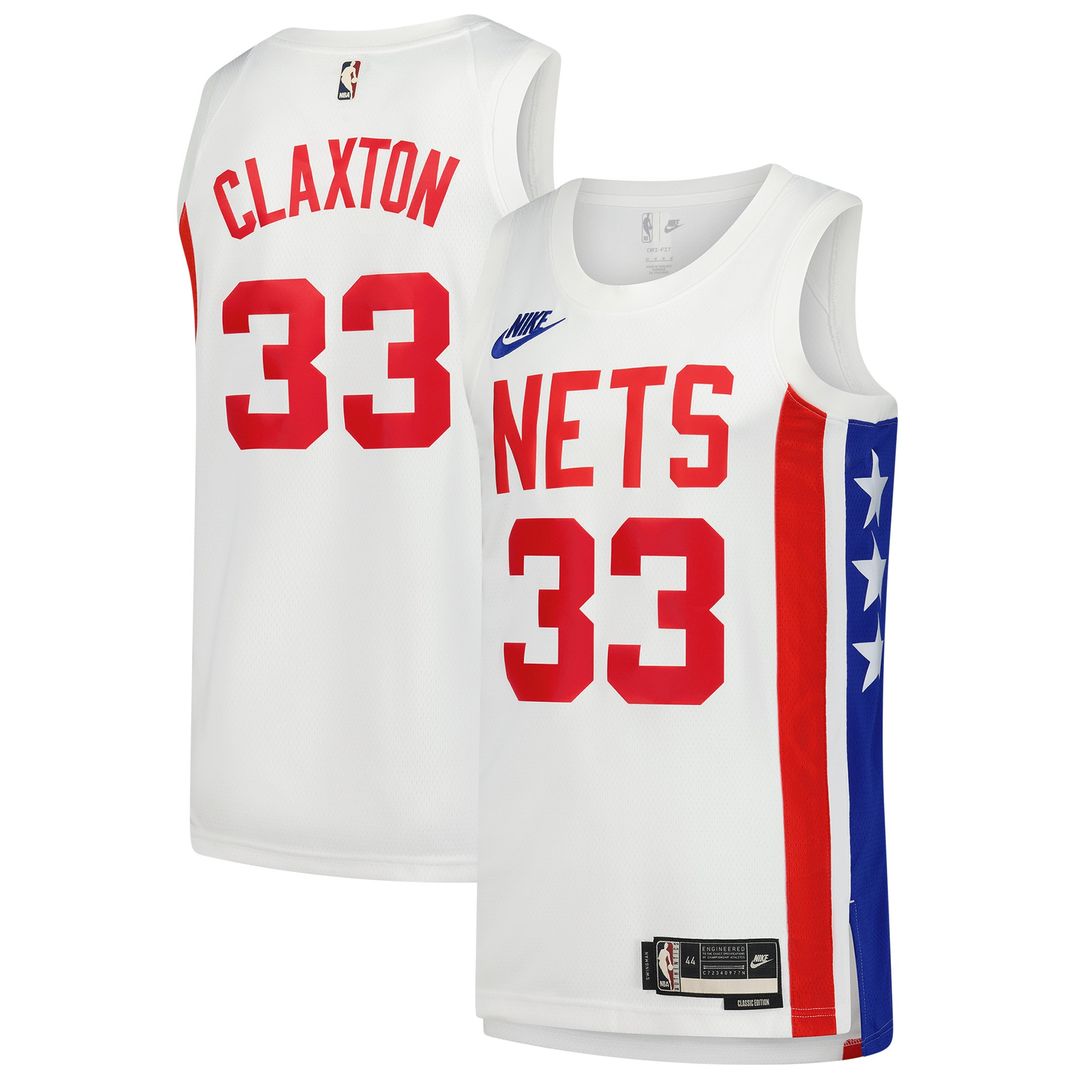 Brooklyn Nets Nic Claxton Nike Swingman Jersey - Classic Edition - White Team Jersey Sports Fan Apparel
