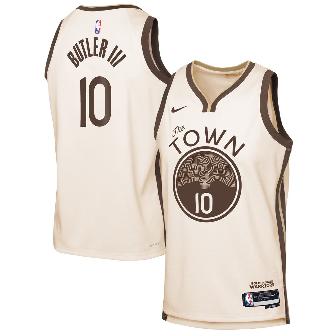 Golden State Warriors Jimmy Butler III Nike Youth 2025/26 City Edition Swingman Jersey - Tan Team Jersey Sports Fan Apparel