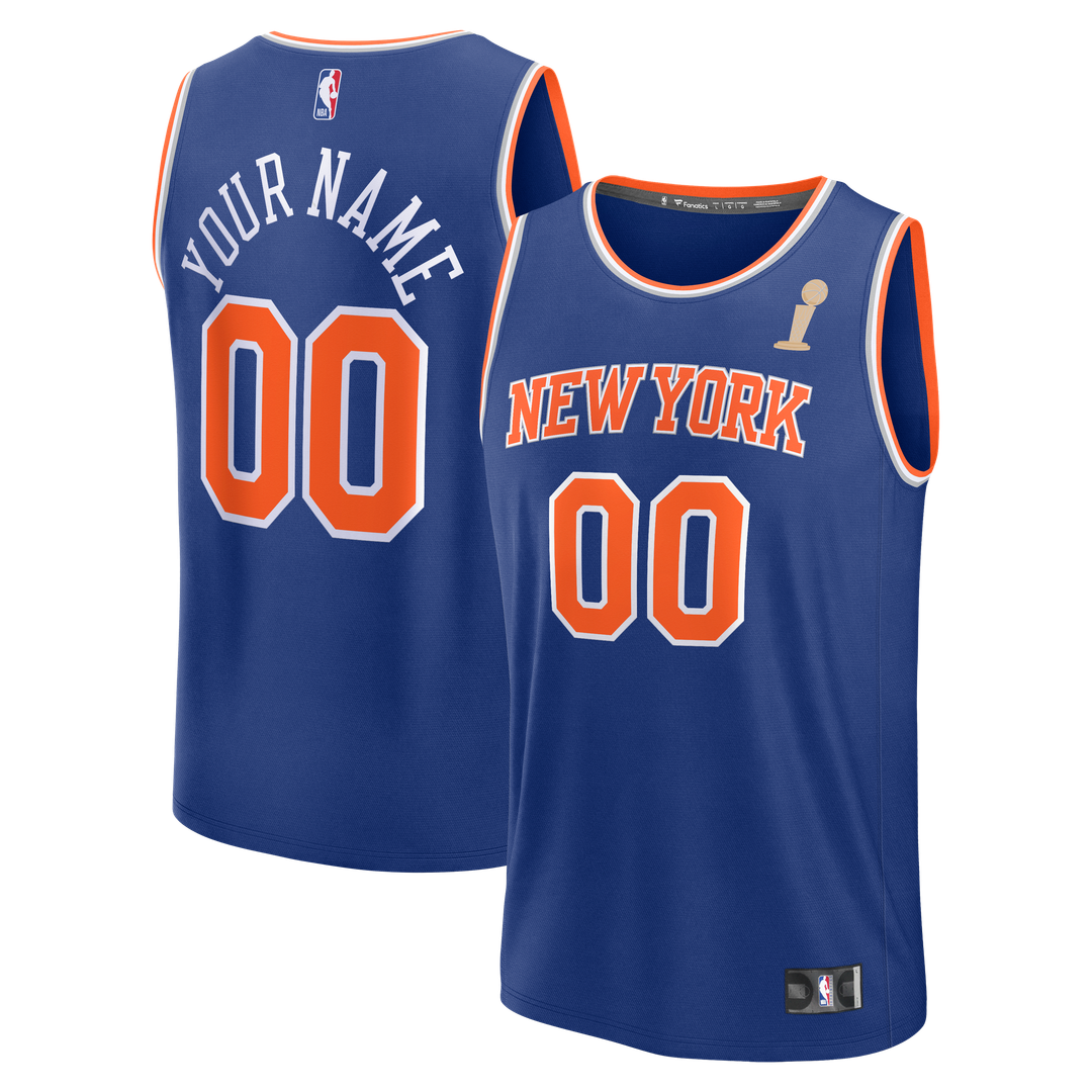 New York Knicks Fanatics 2026 NBA Finals Champions Fast Break Custom Jersey - Icon Edition - Blue Team Jersey Sports Fan Apparel