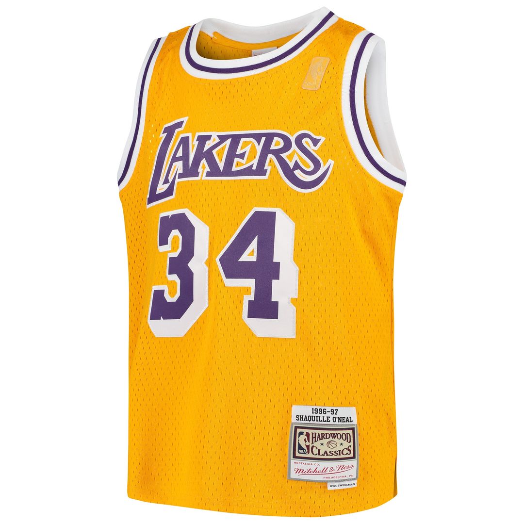 Los Angeles Lakers Shaquille O'Neal Mitchell & Ness Youth Swingman Throwback Jersey - Gold Team Jersey Sports Fan Apparel