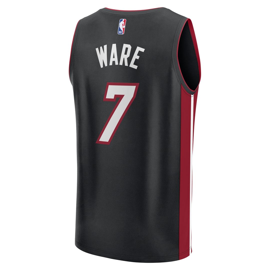 Miami Heat Kel'el Ware Fanatics Fast Break Replica Player Jersey - Icon Edition - Black Team Jersey Sports Fan Apparel