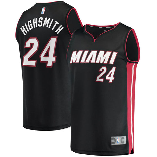 Miami Heat Haywood Highsmith Fanatics 2021/22 Fast Break Replica Jersey - Icon Edition - Black Team Jersey Sports Fan Apparel