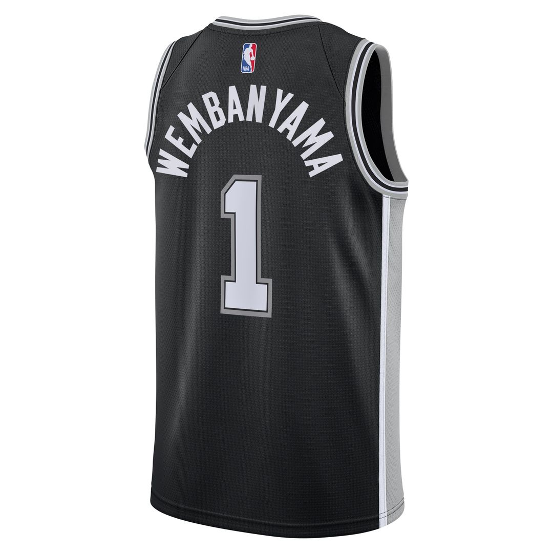 San Antonio Spurs Victor Wembanyama Nike Youth Swingman Jersey - Icon Edition - Black Team Jersey Sports Fan Apparel