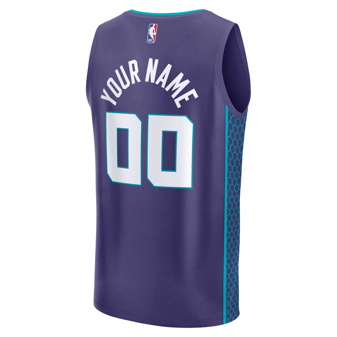Charlotte Hornets Fanatics Fast Break Custom Jersey - Icon Edition - Purple Team Jersey Sports Fan Apparel