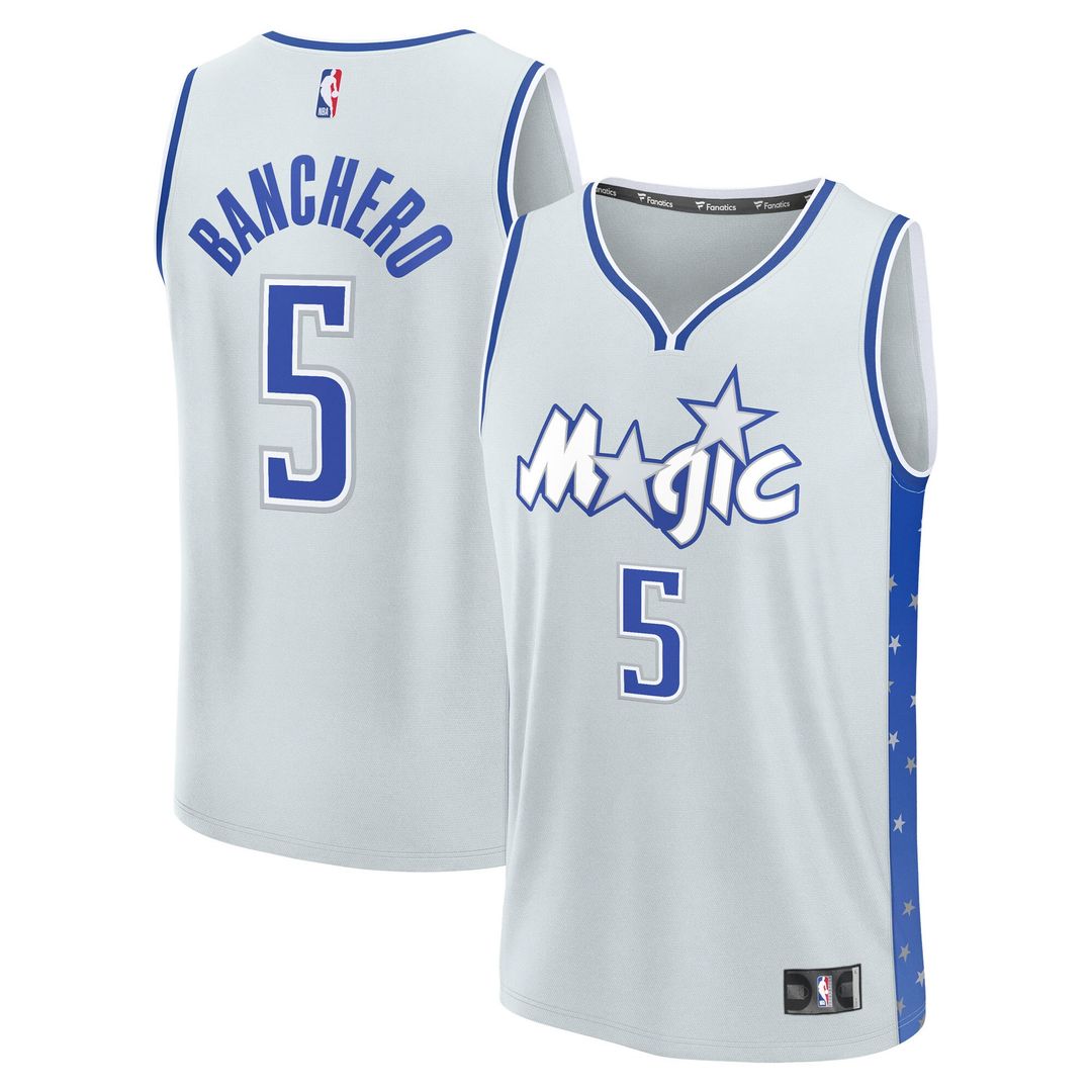 Orlando Magic Paolo Banchero Fanatics 2025/26 City Edition Fast Break Jersey - Silver Team Jersey Sports Fan Apparel