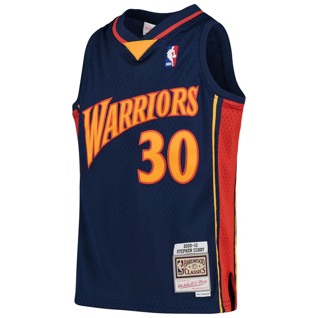 Golden State Warriors Stephen Curry Mitchell & Ness Youth 2009 - 10 Hardwood Classics Swingman Throwback Jersey - Navy Team Jersey Sports Fan Apparel