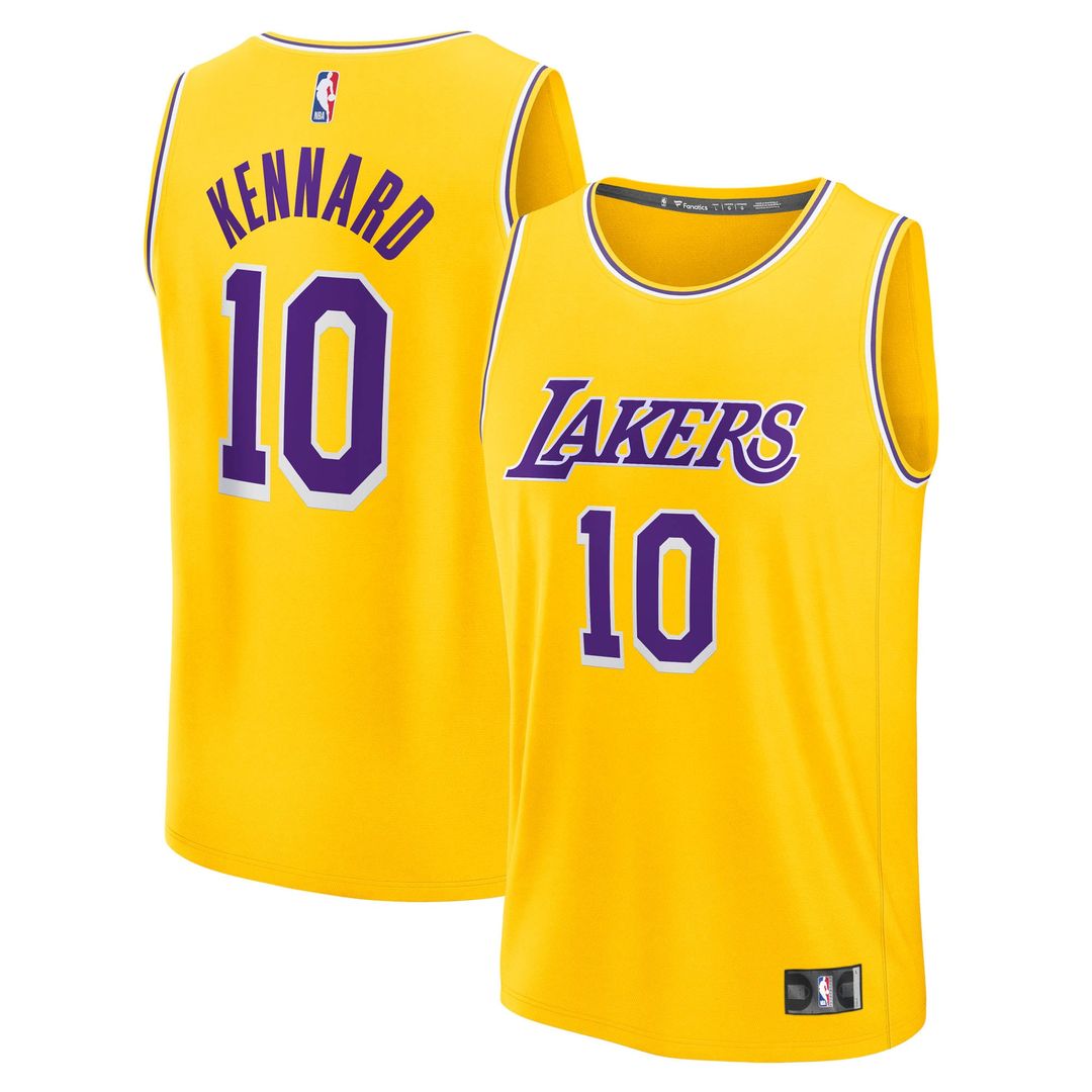Los Angeles Lakers Luke Kennard Fanatics Fast Break Replica Jersey - Icon Edition - Gold Team Jersey Sports Fan Apparel