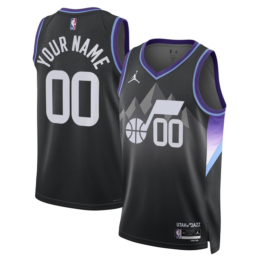 Utah Jazz Jordan Brand Unisex 2024/25 Custom Swingman Jersey - Statement Edition - Black Team Jersey Sports Fan Apparel