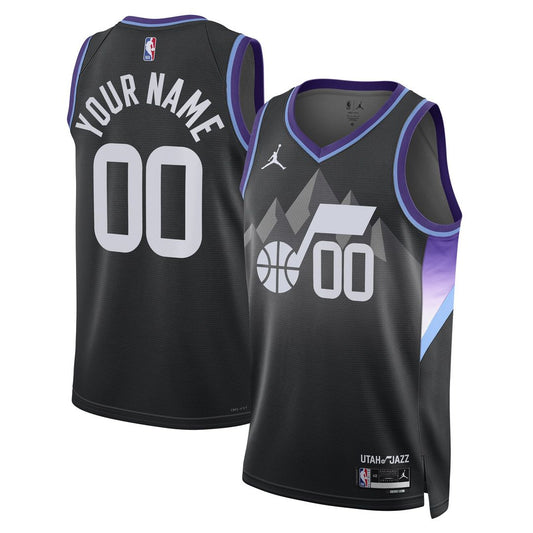 Utah Jazz Jordan Brand Unisex 2024/25 Custom Swingman Jersey - Statement Edition - Black Team Jersey Sports Fan Apparel