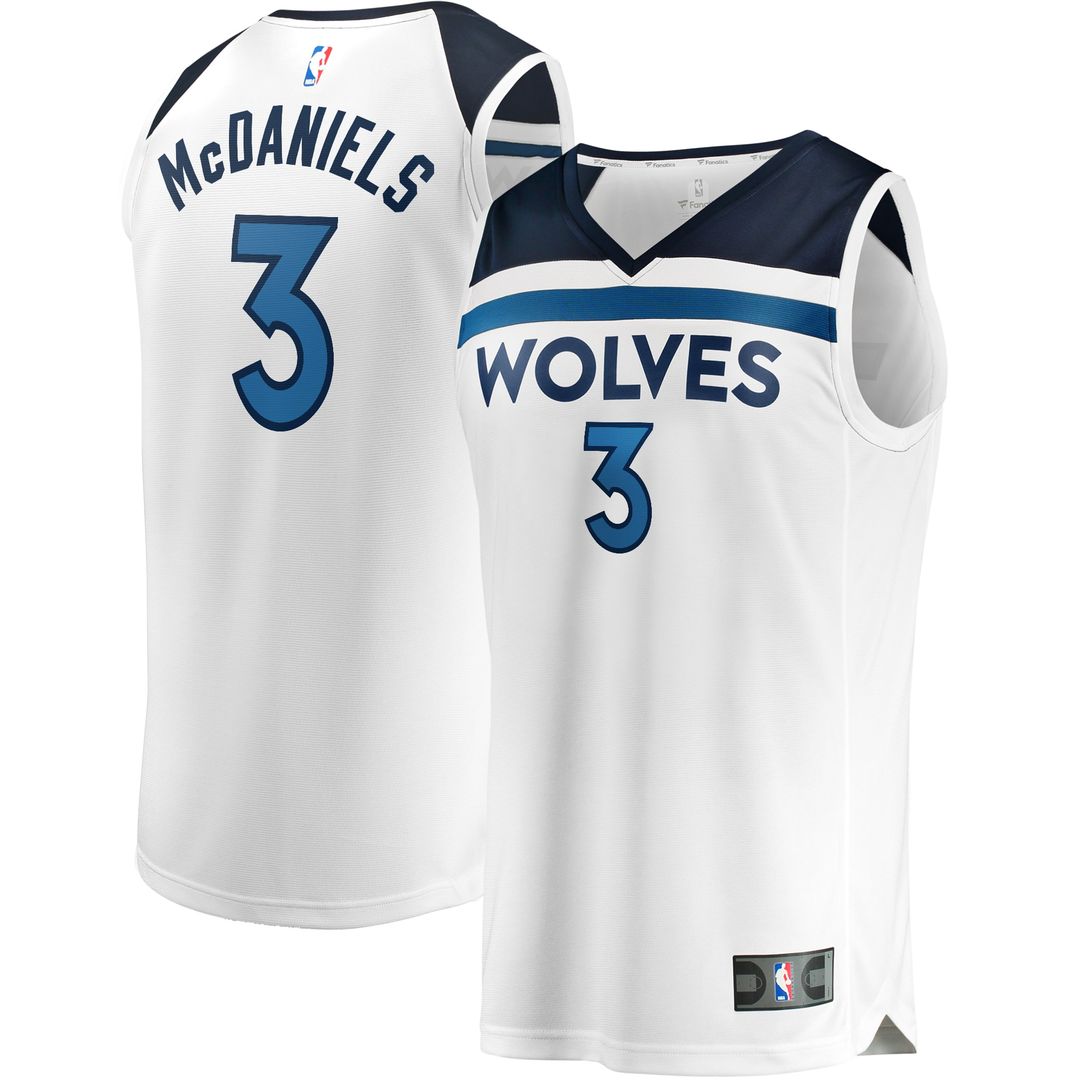 Minnesota Timberwolves Jaden McDaniels Fanatics Fast Break Replica Player Jersey - Association Edition - White Team Jersey Sports Fan Apparel