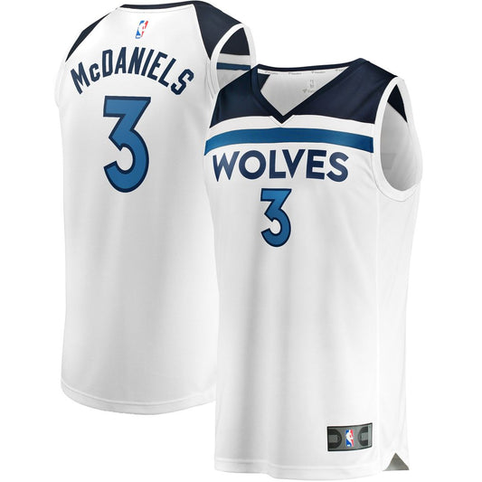 Minnesota Timberwolves Jaden McDaniels Fanatics Fast Break Replica Player Jersey - Association Edition - White Team Jersey Sports Fan Apparel