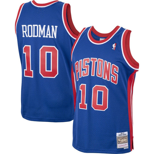 Detroit Pistons Dennis Rodman Mitchell & Ness 1988/89 Hardwood Classics Swingman Jersey - Royal Team Jersey Sports Fan Apparel