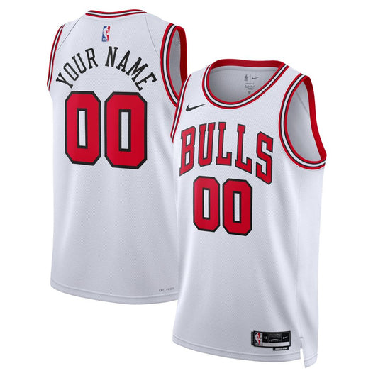 Chicago Bulls Nike Unisex Swingman Custom Jersey White - Association Edition Team Jersey Sports Fan Apparel