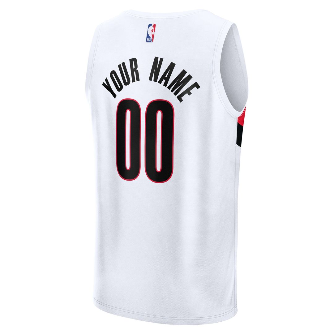 Portland Trail Blazers Fanatics Fast Break Replica Custom Jersey - Association Edition - White Team Jersey Sports Fan Apparel