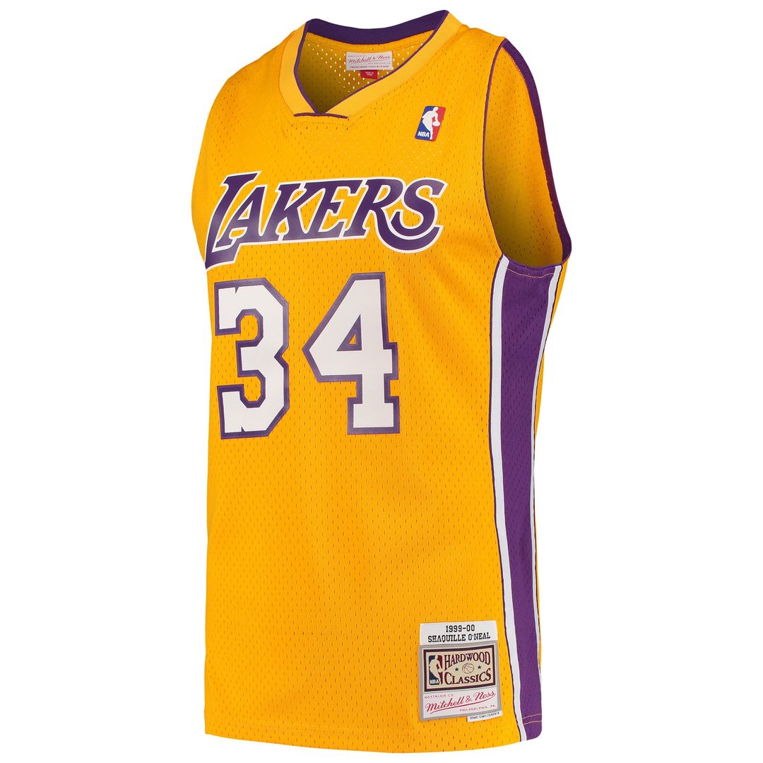 Los Angeles Lakers Shaquille O'Neal Mitchell & Ness Hardwood Classics Swingman Jersey - Gold Team Jersey Sports Fan Apparel