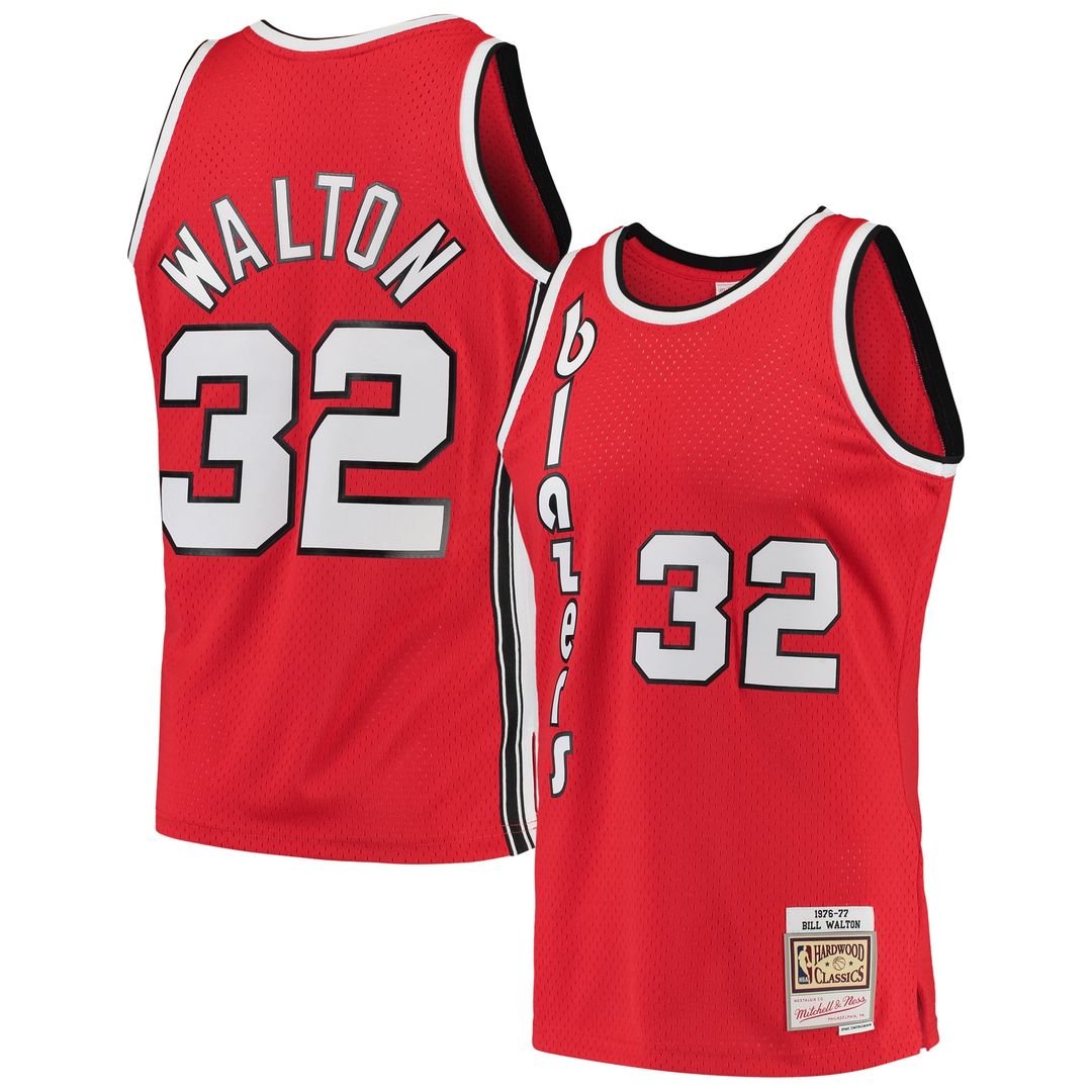 Portland Trail Blazers Bill Walton Mitchell & Ness 1976/77 Hardwood Classics Swingman Jersey - Red Team Jersey Sports Fan Apparel