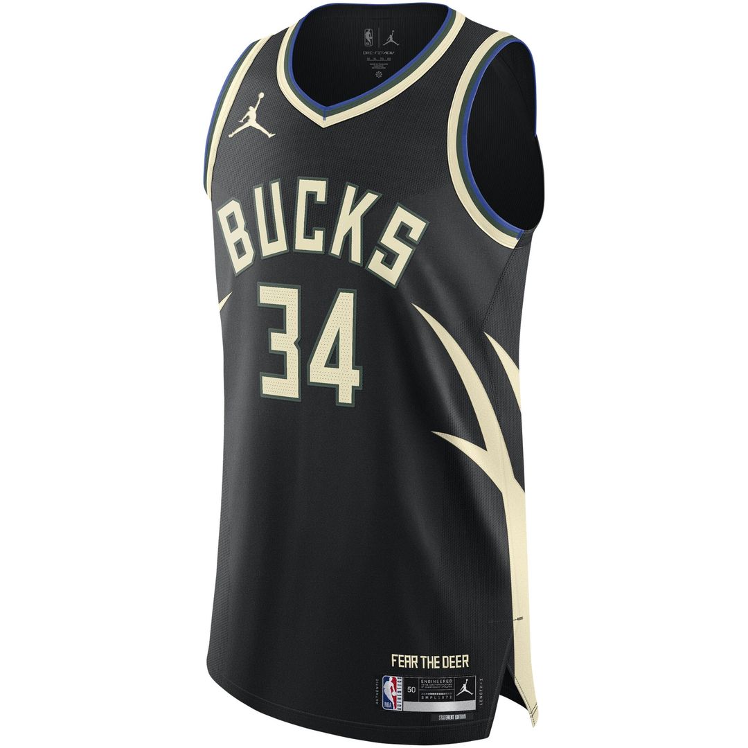 Milwaukee Bucks Giannis Antetokounmpo Jordan Brand Authentic Player Jersey - Statement Edition - Black Team Jersey Sports Fan Apparel