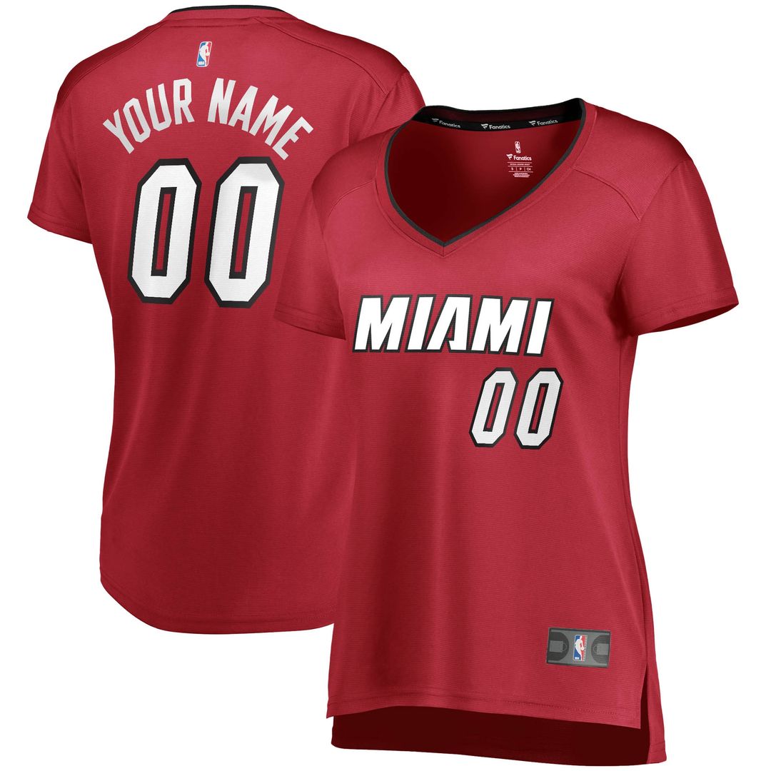Miami Heat Fanatics Women's Fast Break Replica Custom Jersey Wine - Statement Edition Team Jersey Sports Fan Apparel