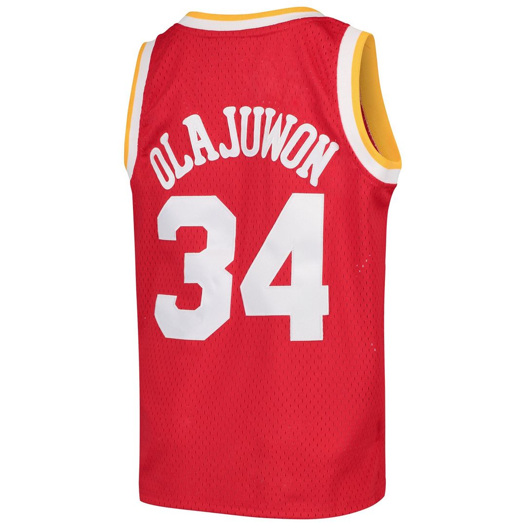 Houston Rockets Hakeem Olajuwon Mitchell & Ness Youth 1996/97 Hardwood Classics Swingman Jersey - Red Team Jersey Sports Fan Apparel