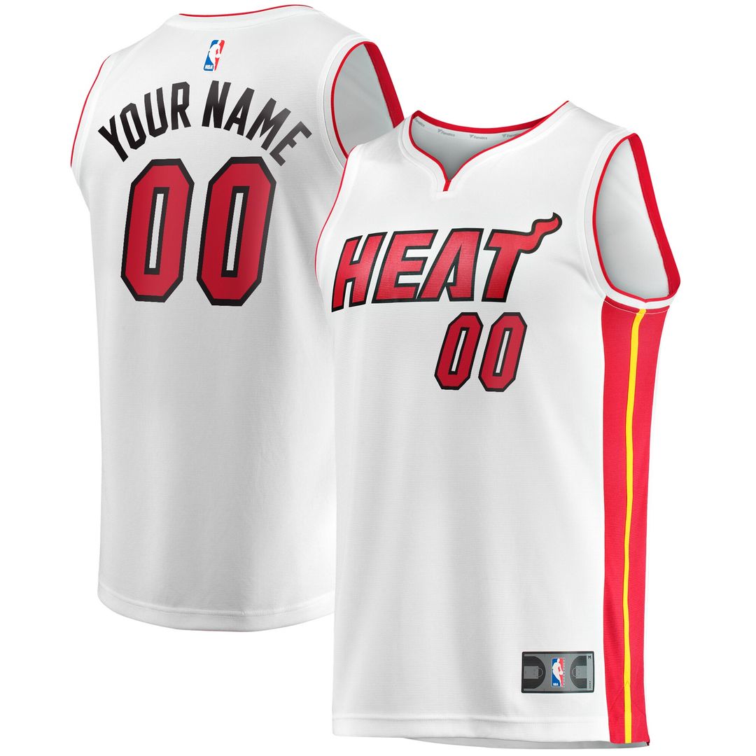 Miami Heat Fanatics Fast Break Custom Replica Jersey - Association Edition - White Team Jersey Sports Fan Apparel