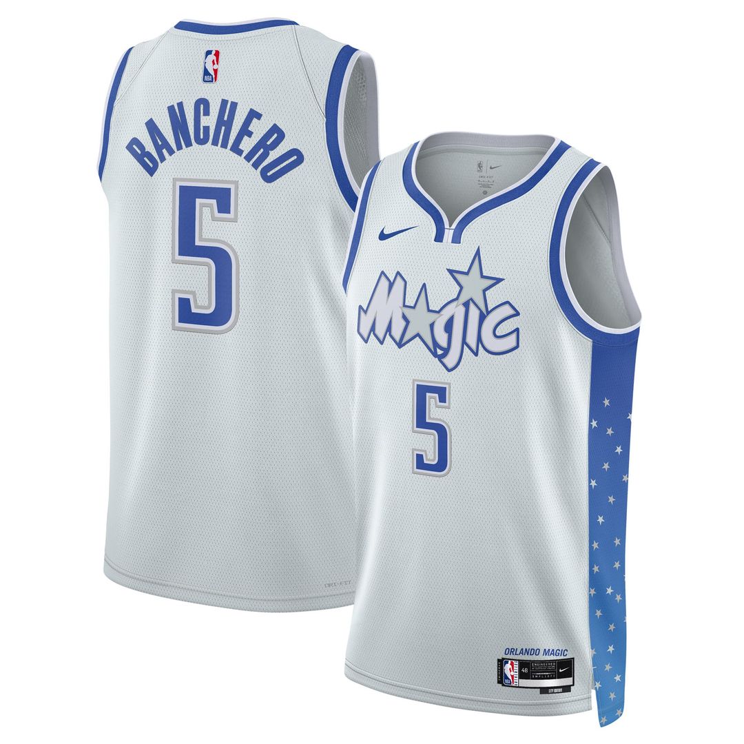 Orlando Magic Paolo Banchero Nike Unisex 2025/26 Swingman Jersey - Silver - City Edition Team Jersey Sports Fan Apparel