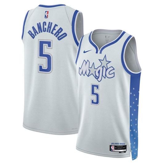 Orlando Magic Paolo Banchero Nike Unisex 2025/26 Swingman Jersey - Silver - City Edition Team Jersey Sports Fan Apparel
