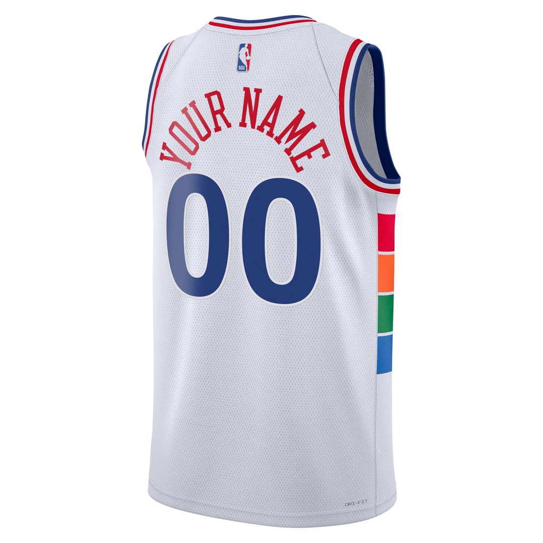 Philadelphia 76ers Nike Unisex 2024/25 Custom Swingman Jersey - City Edition - White Team Jersey Sports Fan Apparel