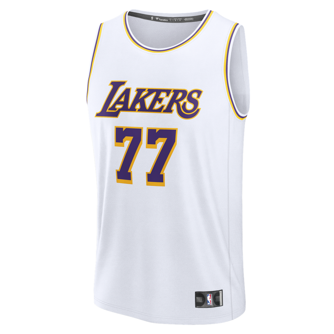 Los Angeles Lakers Luka Dončić Fanatics Youth Fast Break Replica Jersey - White - Association Edition Team Jersey Sports Fan Apparel