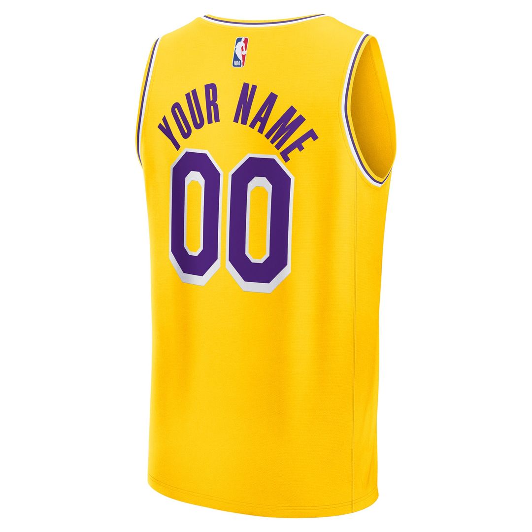 Los Angeles Lakers Fanatics Youth Fast Break Custom Jersey - Icon Edition - Gold Team Jersey Sports Fan Apparel
