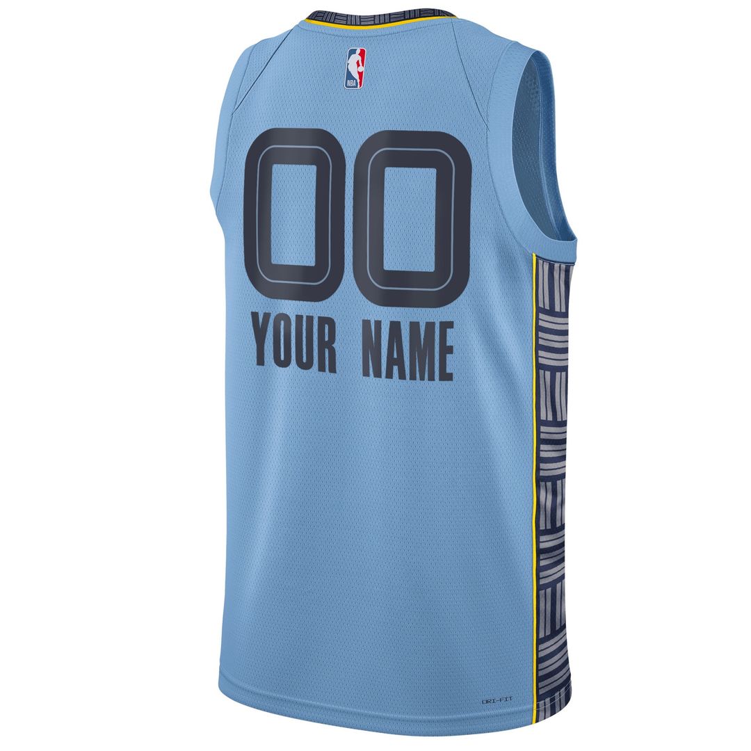 Memphis Grizzlies Jordan Brand Unisex 2022/23 Swingman Custom Jersey - Statement Edition - Blue Team Jersey Sports Fan Apparel