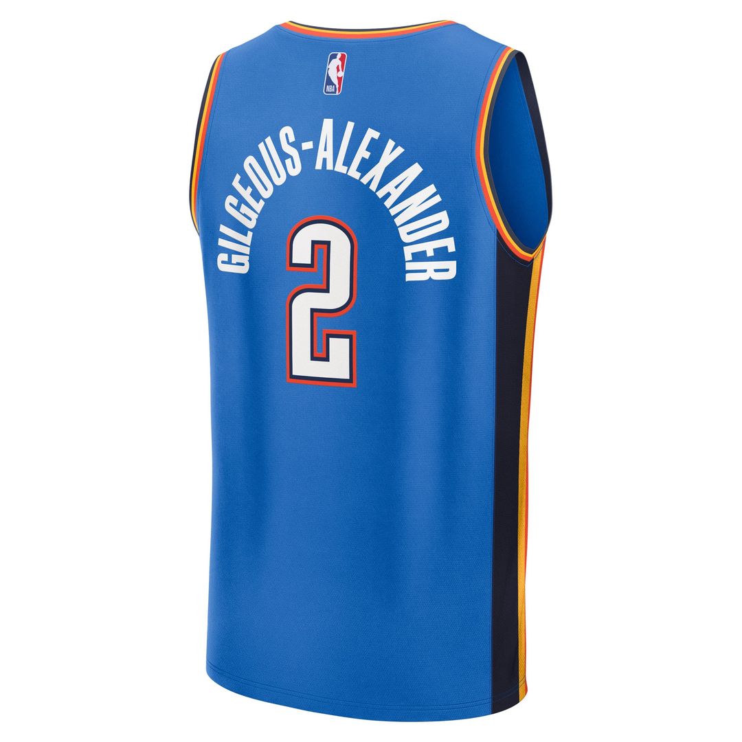 Oklahoma City Thunder Shai Gilgeous - Alexander Fanatics Fast Break Replica Player Jersey - Icon Edition - Blue Team Jersey Sports Fan Apparel