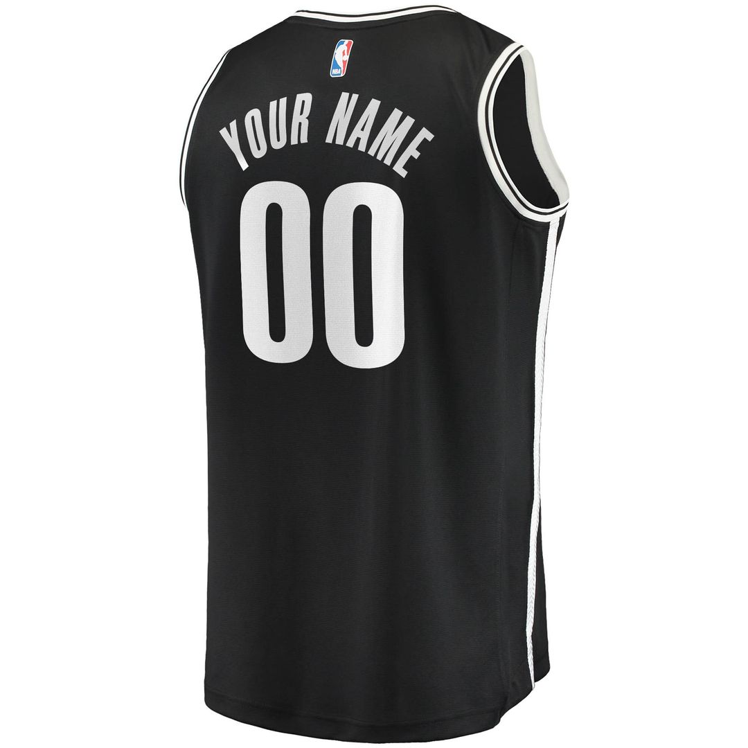 Brooklyn Nets Fanatics Fast Break Custom Replica Jersey Black - Icon Edition Team Jersey Sports Fan Apparel