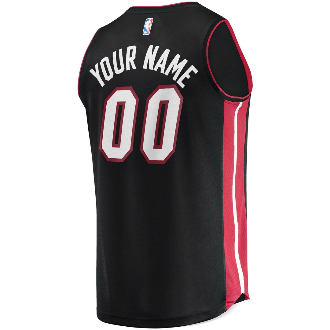 Miami Heat Fanatics Youth Fast Break Custom Replica Jersey Black - Icon Edition Team Jersey Sports Fan Apparel